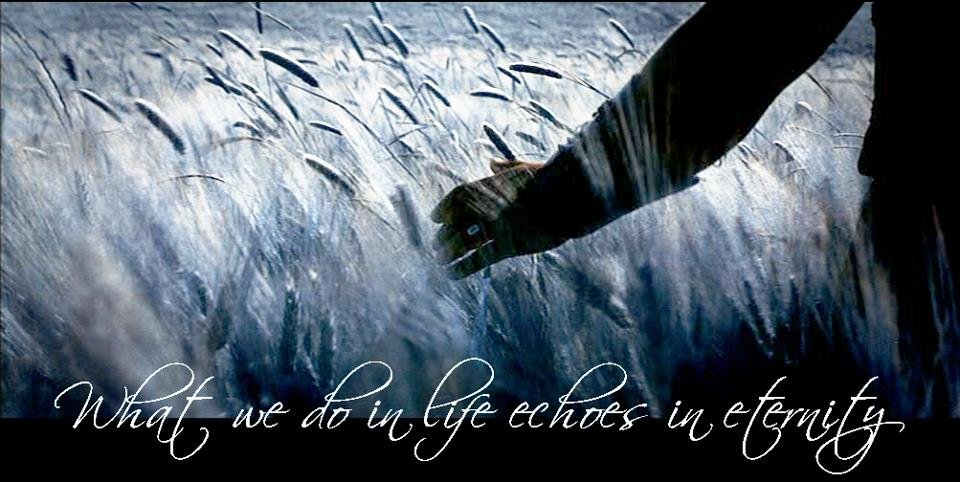 What we do in life echoes in eternity. Gladiator quotes